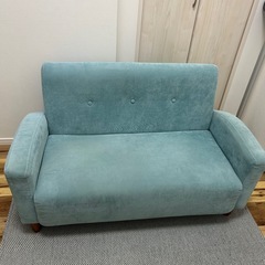 【美品】ソファ　ターコイズ