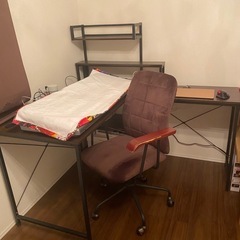 L字デスクチェアセット