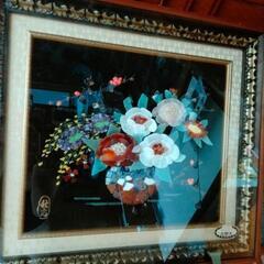 宝石画①　額装入「花」の画像
