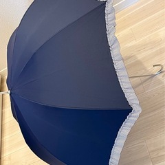 美品 雨傘 長傘　フリル傘 傘