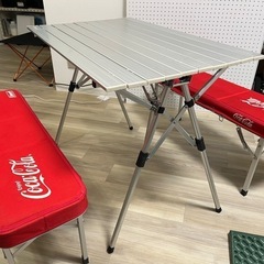 Coca-Cola Coleman テーブル チェアセット キャ...