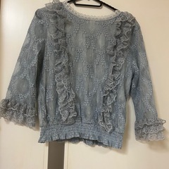 【axes femme】POETIQUE  レーシーフリルブラウス