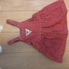 【OshKosh B’gosh】ジャンパースカート 90cm 赤ストライプの画像
