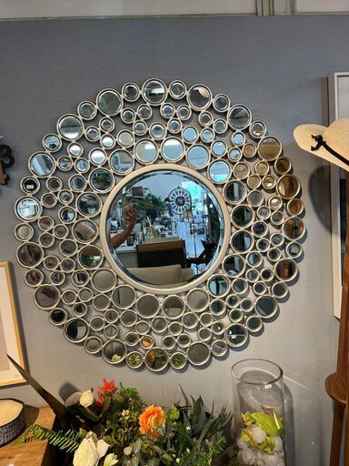 壁掛け鏡 壁掛けミラー ドット バブルミラー　直径約100cm 壁掛け鏡 壁掛けミラー ドット バブルミラー 直径約100cm 壁掛け