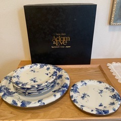 【美品】たち吉Adam&eveケーキ皿大小セット