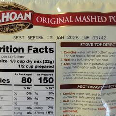 IDAHOAN マッシュポテト 2袋セット（176g × 2）の画像