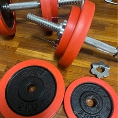 可変式ダンベル（15kg×2個セット）／手首につける重り２個 セットです。の画像