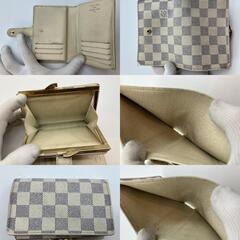 ルイヴィトン　ダミエアズール　白　２つ折り財布コンパクト財布　13.5×9.5ｃｍ　M61676　がま口　送料無料　の画像