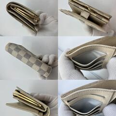 ルイヴィトン　ダミエアズール　白　２つ折り財布コンパクト財布　13.5×9.5ｃｍ　M61676　がま口　送料無料　の画像