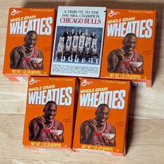 1991 NBA優勝記念 Wheaties シリアルボックス（ミニサイズ）×5個セット／マイケル・ジョーダン＆シカゴ・ブルズの画像