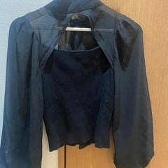 LIP SERVICE シースルードッキングニット 長袖リブ編み...