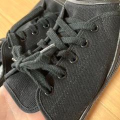 ASAHI  スニーカー　24.5 キャンパス　ブラック の画像