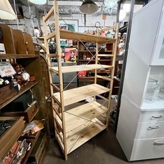 売約済み【武蔵小山店】無印良品 MUJI パイン材 ユニットシェルフ オープンラック 木製ラック 収納棚 飾り棚 シェルフ 天然木 ナチュラル 家具 ラック スチールシェルフ 無垢材 インテリア シンプル 5段棚の画像