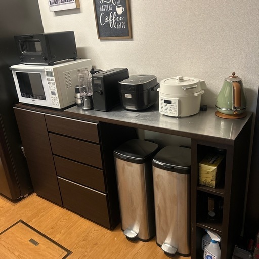 6/27迄【美品】ニトリ　キッチンカウンター　伸縮　ステンレス天板