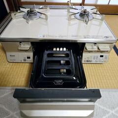 美品！都市ガス用 リンナイ グリル付ガステーブルの画像