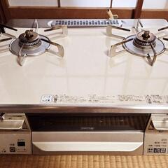 美品！都市ガス用 リンナイ グリル付ガステーブル