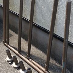 玄関　屋外　介助用品　手すり　関節すべて可動。サビゼロ。部品全部あり。値引き歓迎の画像