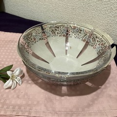 新品　花柄　ガラスボウル　2枚の画像