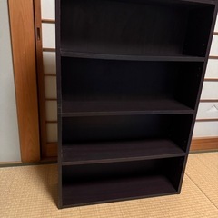 4段の本棚(ブラック)