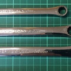 美品・良品/4本セット　Snap-on/スナップオン　ショートストレートメガネレンチ XDHSFM　①8㎜×10㎜②10㎜×12㎜③12㎜×14㎜④14㎜×17㎜の画像