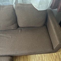 ソファ　オットマン付き　ブラウンの画像