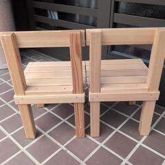 手作り　子供椅子　木製の画像