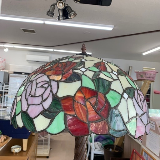美原店 ステンドグラス フロアランプ アンティーク 花柄　照明器具