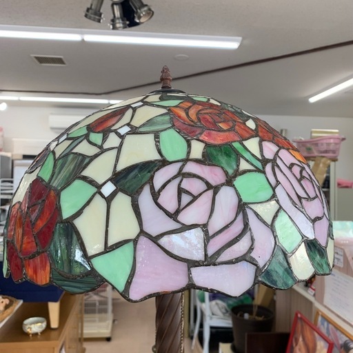 美原店 ステンドグラス フロアランプ アンティーク 花柄　照明器具
