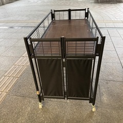 折り畳みワゴン 陳列棚　ワゴン　幅120cm スチール製 キャスター付きの画像