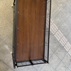 折り畳みワゴン 陳列棚　ワゴン　幅120cm スチール製 キャスター付きの画像