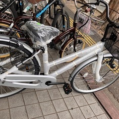 🚲9/3 再入荷🚲新品未使用品🚲21テクノロジー🚲26インチ自転車🚲ママチャリ🚲シルバー🚲LEDダイナモライト🚲1445の画像