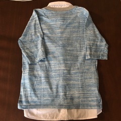 【成立】半袖カーディガン  重ね着風  メンズ  Mの画像