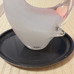 マルティグラス スワン 白鳥 ガラス工芸 昭和レトロの画像