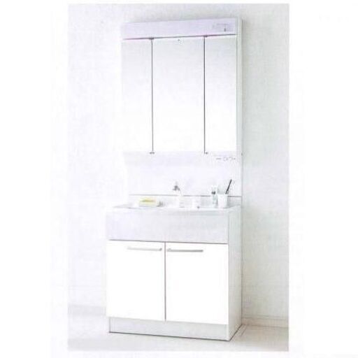 【法人様・個人事業主様限定】パナソニックAW/洗面化粧台（MX）/LED3面鏡/W750/ホワイト/GYGQM75KSCW+GYGQM075DSCAT/エコカチットなし/くもりシャット有/一般地