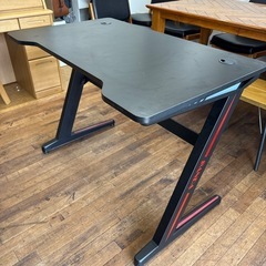 ゲーミングデスク 横幅100cm ブラック×レッド