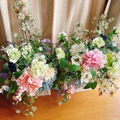 造花2セット♡部屋飾り　フラワーアレンジメント　仏壇飾り　姫　陶...