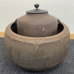 茶道具 風炉釜 鉄釜 茶釜 五徳　金属工芸 アンティーク  中古品の画像
