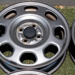 ハスラー純正【富山】スズキ純正 ソリオ ワゴンR スペーシア アルト エブリィ 15インチ中古４本 スチール鉄ホイール ダイハツもOKの画像