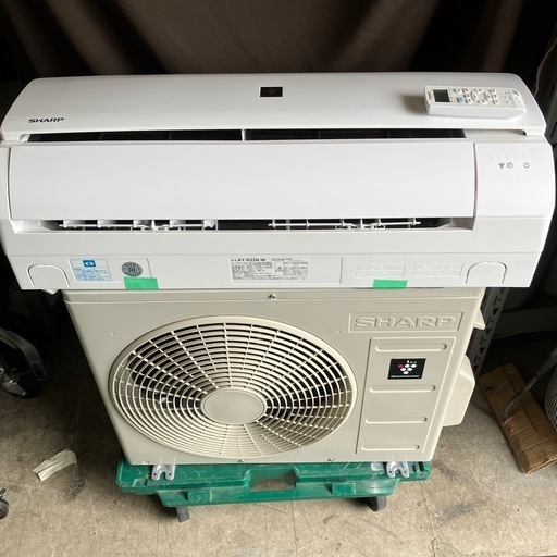 エアコン シャープ SHARP プラズマクラスター 6畳用 6畳 2.2kw 2024年 単相100V コンセント形状：平行型  室内機＋室外機＋リモコン 工事なし 新品 保証付、取付込、シャープ2024年2.2KW6畳用