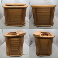 【ジ439】ぽかぽか足湯 ASAHI フットスパ遠赤外線 脚温器 2016年製 マット付き 天然木(ma)の画像