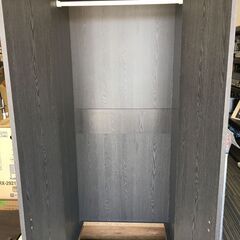 ♪衣類収納 両開き 家具 ハンガー掛け 引出2つ付 59.5×50×177.5cm 中古 (NF250607) Zi-2026の画像