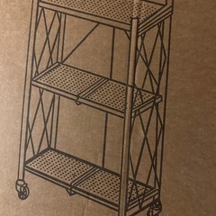 新品 未開封  折り畳める収納ラック3段 キャスター付き