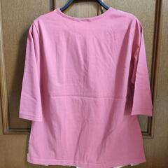 新品　花柄赤ピンクこ七分袖シャツの画像