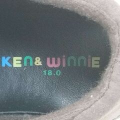 ★ 新品 子供靴 ボアブーツ KEN ＆ WINNIE 濃茶 ダークブラウン 18cm 子どもの画像