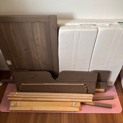 IKEAキッズ伸長ベッド+すのこ+マットレスの画像