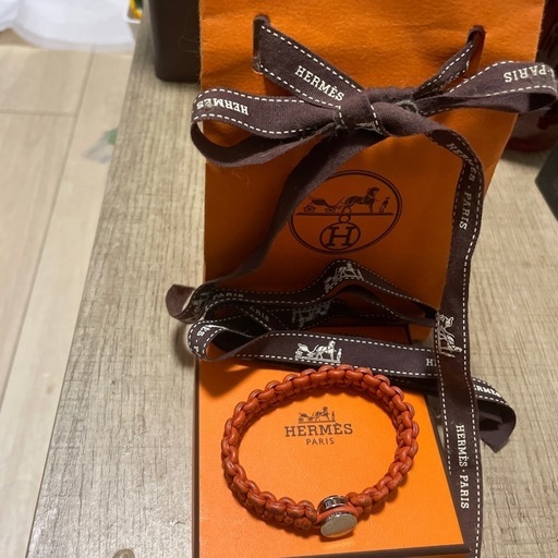 HERMES レア国内未発売色 HERMESカラー編み込み ブレスレット