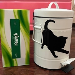 ねこ柄 ダストボックスの画像