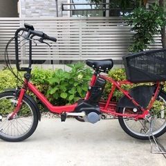 前後子乗せ電動自転車　パナソニック　赤
