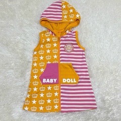 古着　BABYDOLL ワンピース フード付き ノースリーブ 王...