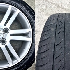 ⚫︎足元キマる15インチ！●タイヤ＋ホイール4本セット●17年製！●165/55R15●ダイハツ タントカスタムに履いておりました●発送も可能！●の画像
